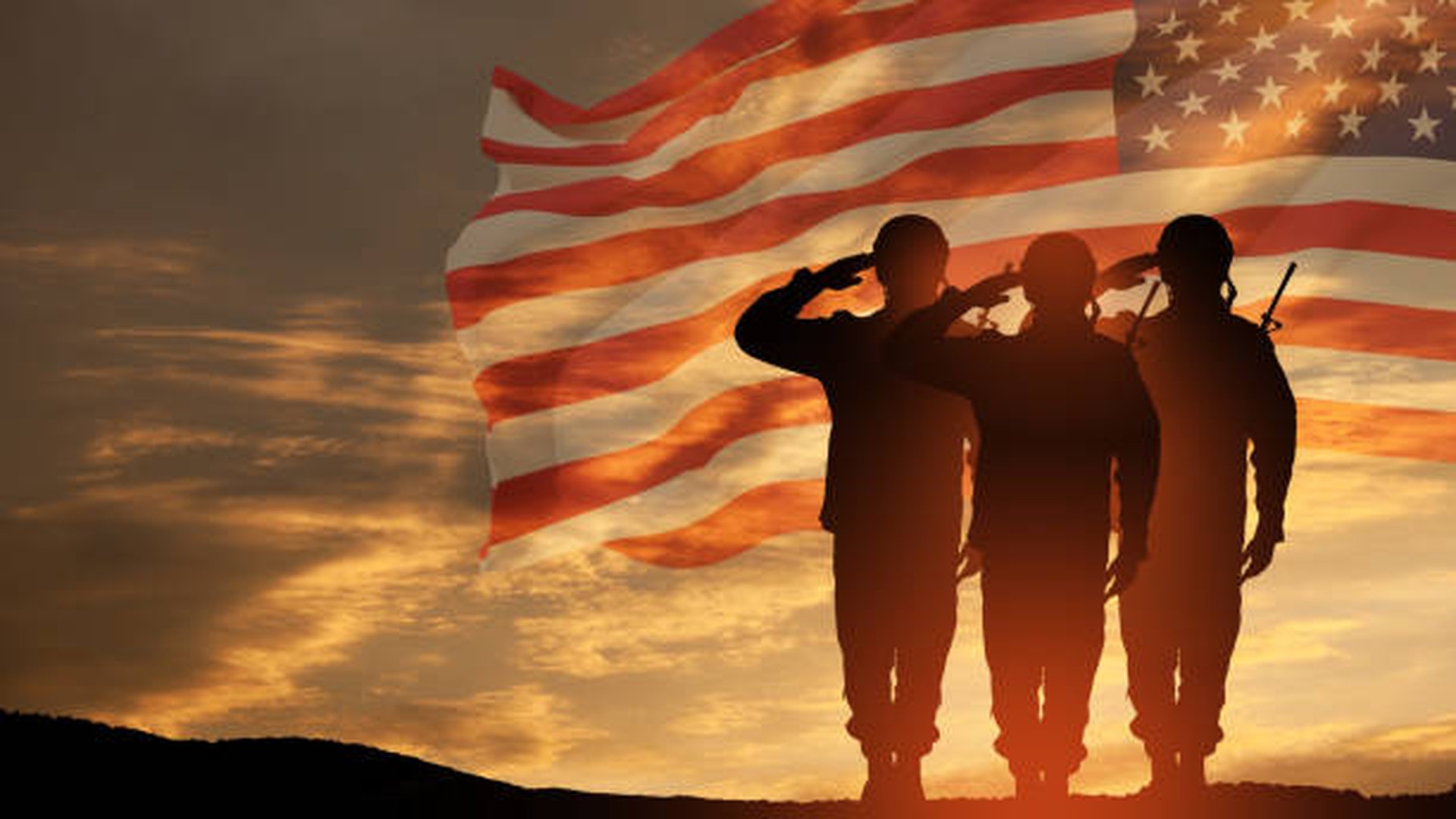 Veterans standing together in service